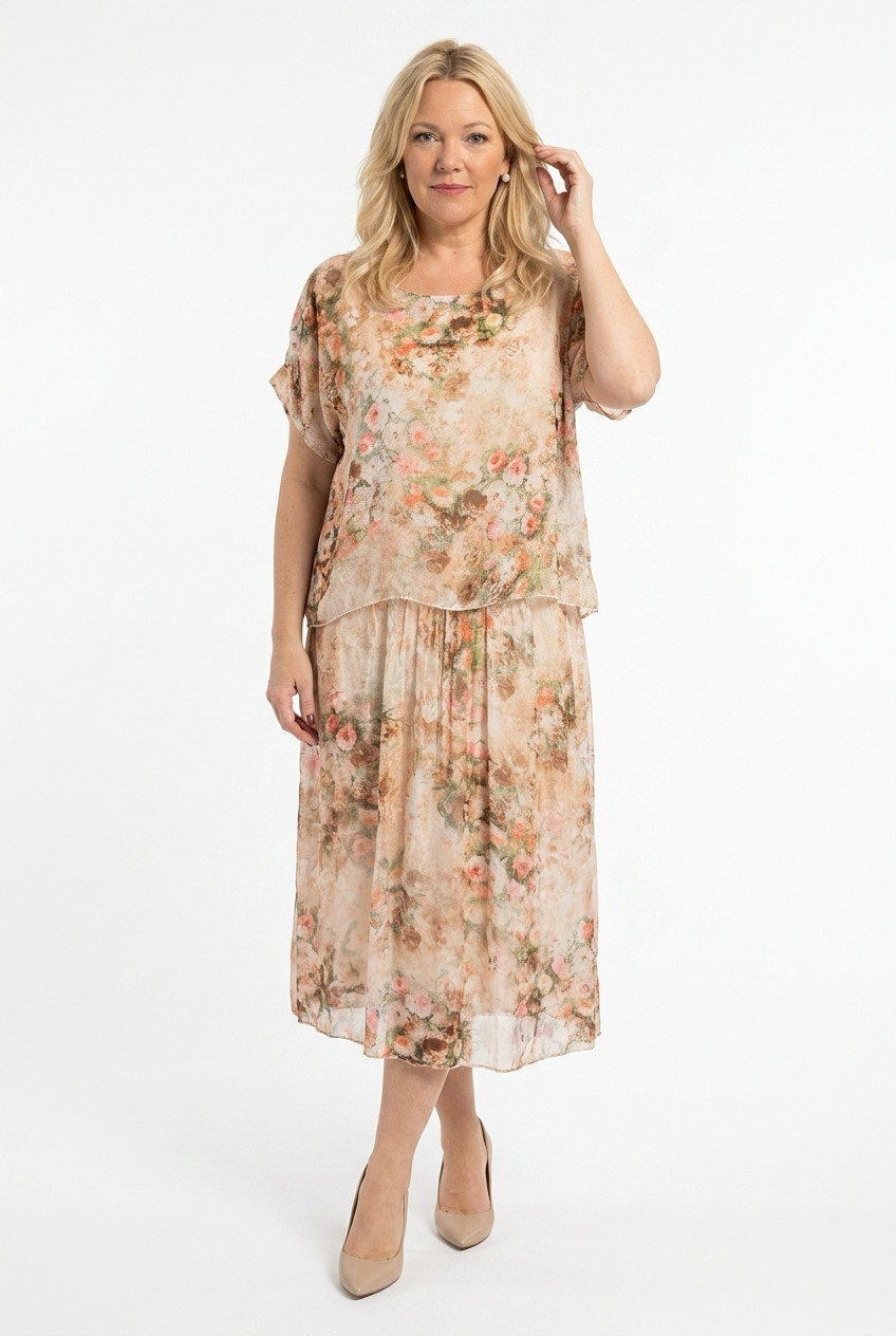 Sifonkimekko Anastacia Beige