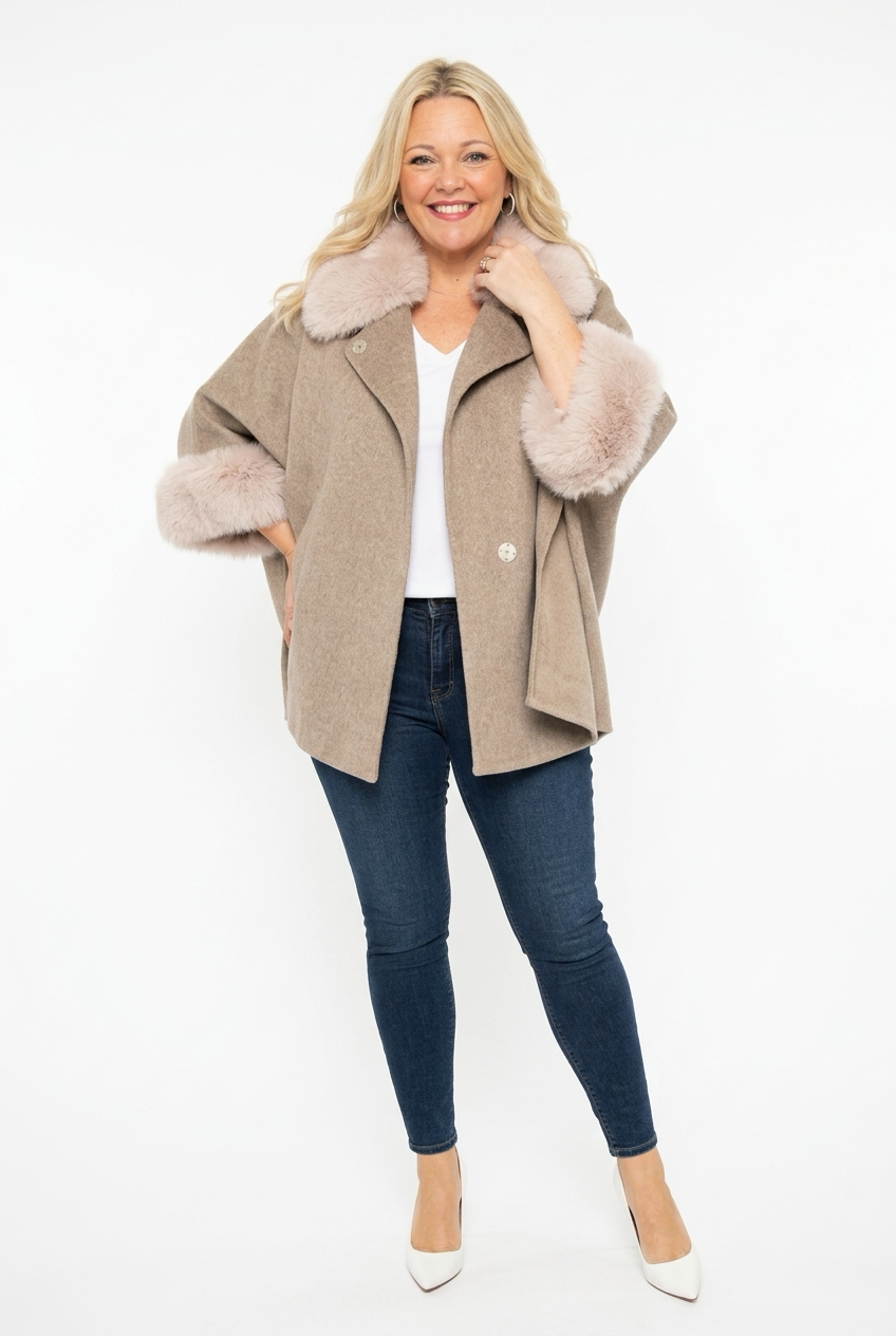 lyhyt villakangastakki/viitta kainokarvasomisteilla