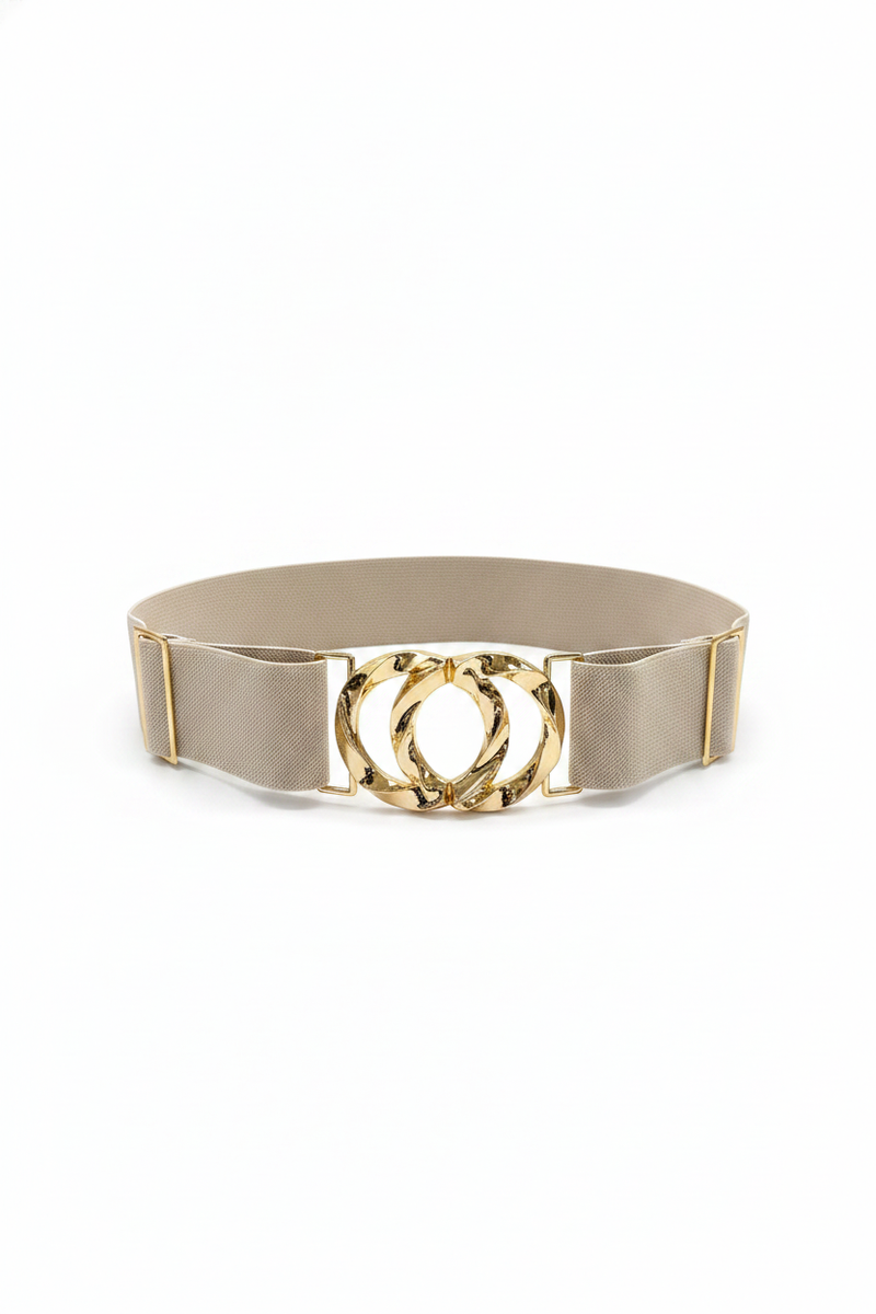 vaalea leveä vyö kullanvärisellä soljella